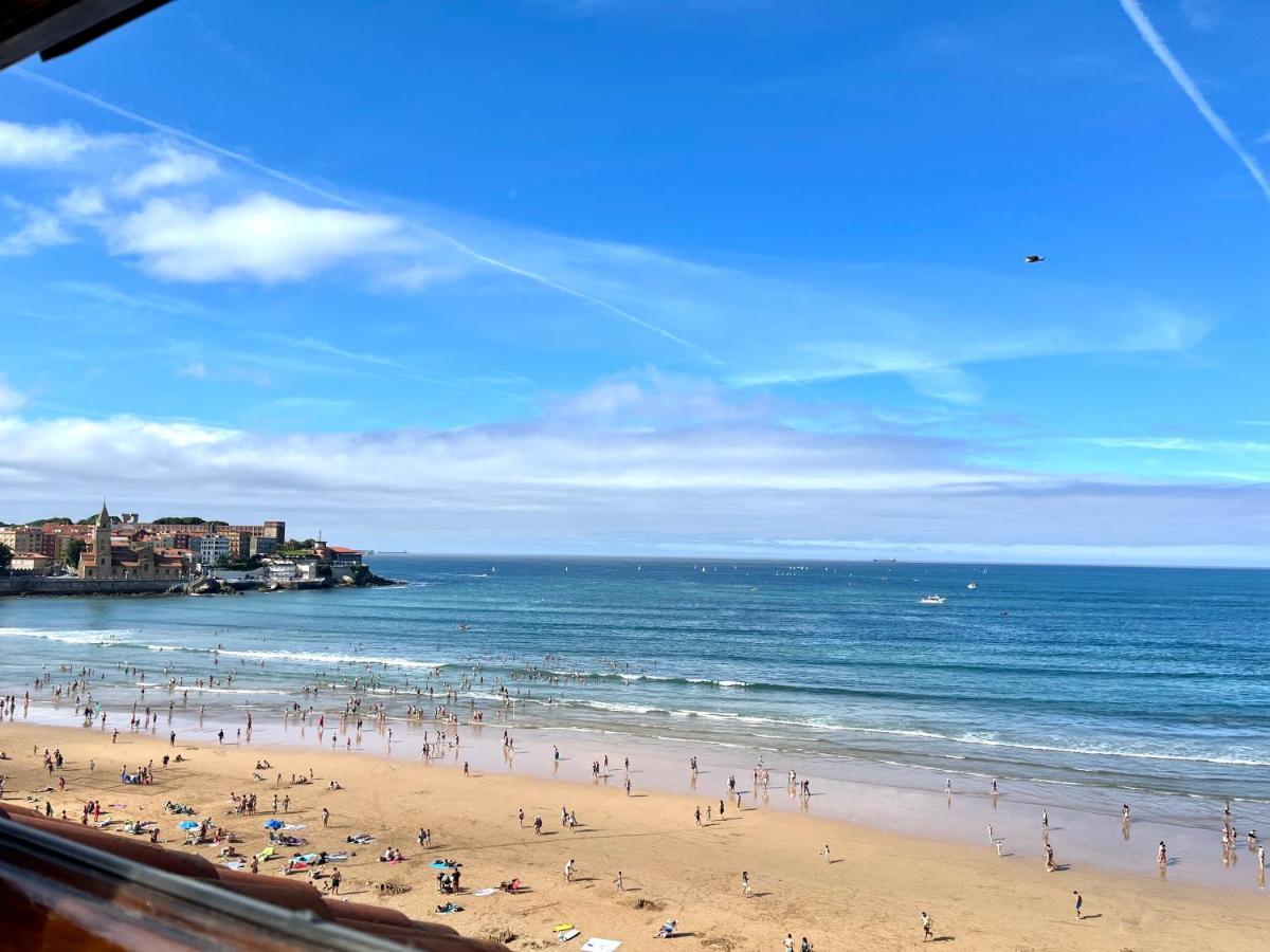 Atico Primera Linea Playa De San Lorenzo Gijón Exteriör bild
